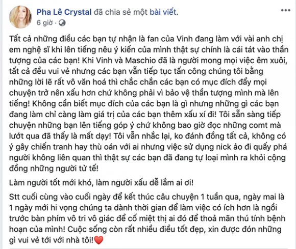 Pha Lê, Trương Thế Vinh, sao Việt